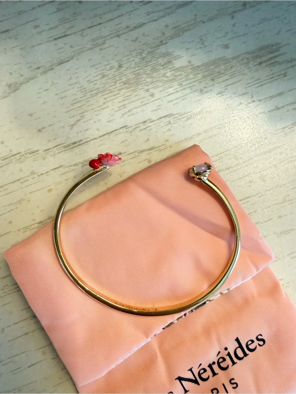 Vintage Les Néréides Paris Poppy Crystal Bracelet